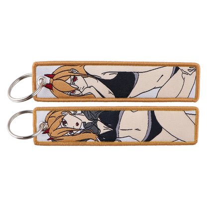 Anime Embroidered Jet Tag Keychain™