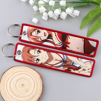 Anime Embroidered Jet Tag Keychain™