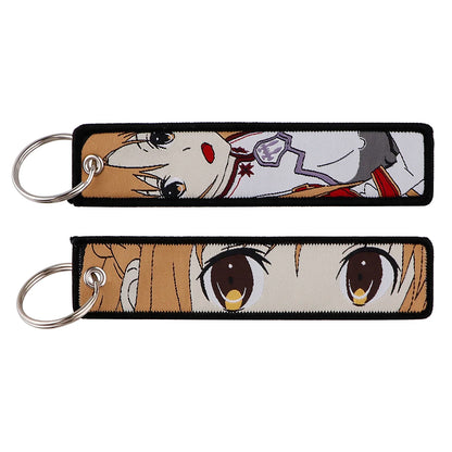 Anime Embroidered Jet Tag Keychain™